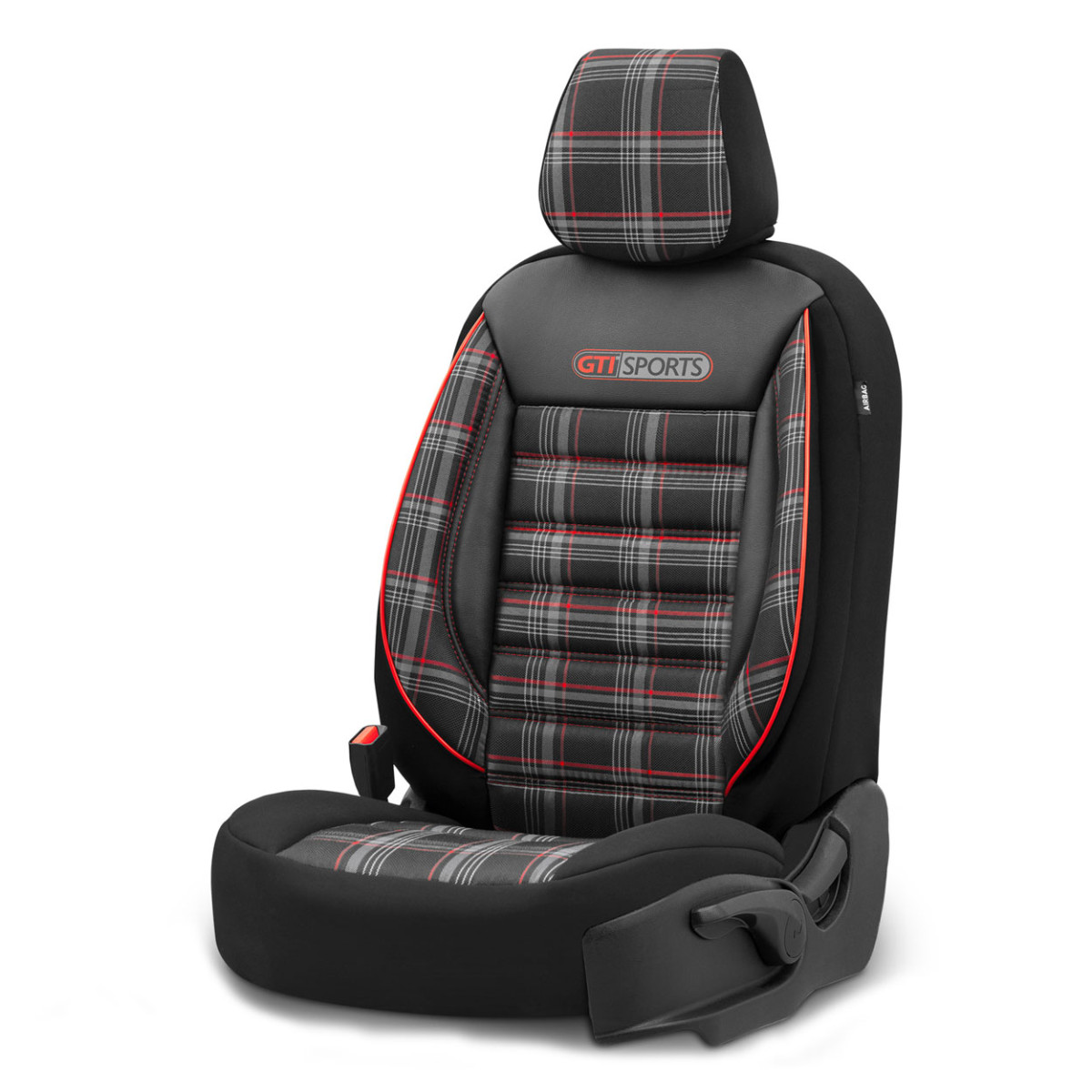 Universālie sēdekļu pārvalki OTOM, GTI SPORT - melni/sarkani