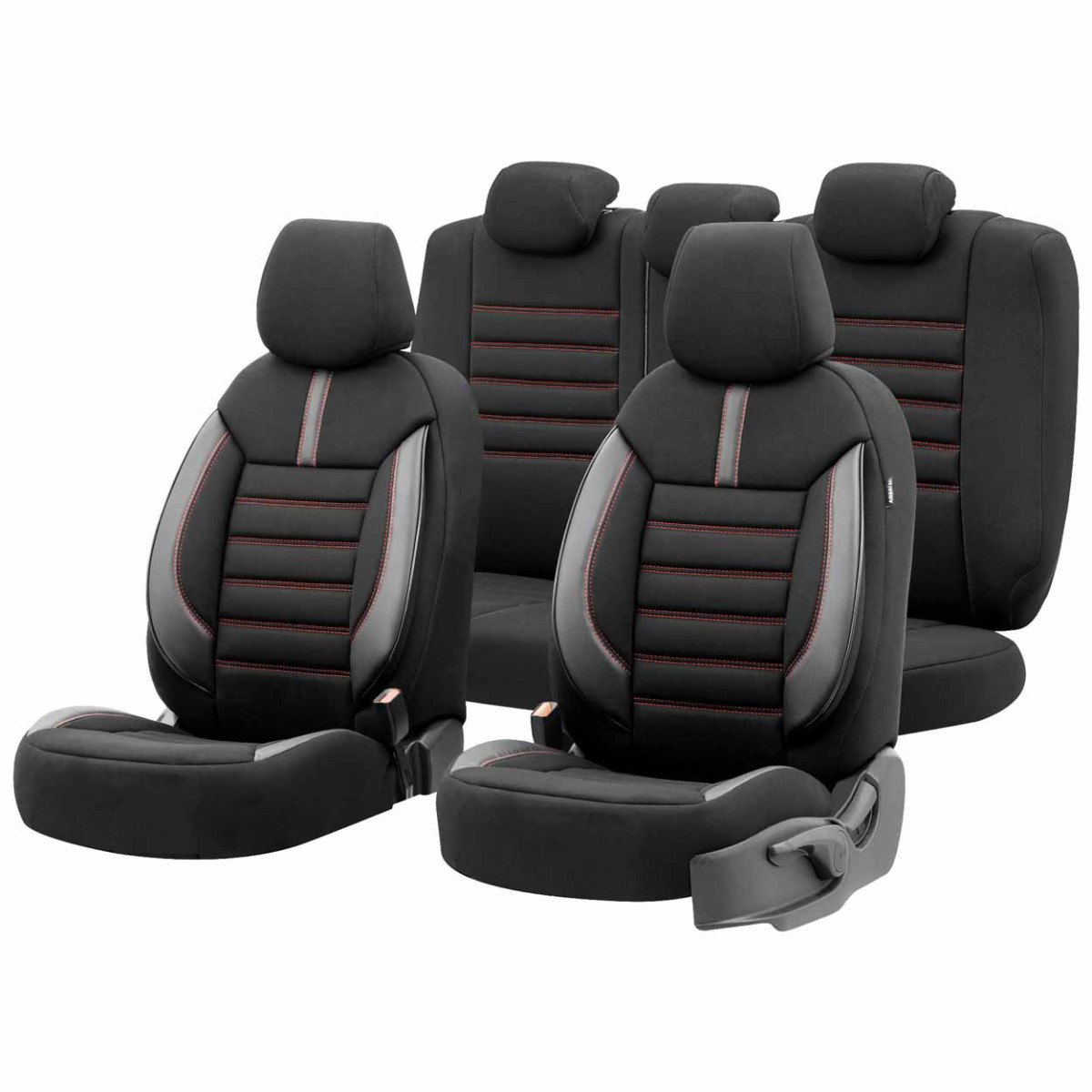 Universālie sēdekļu pārvalki OTOM, LIMITED - melni / sarkani