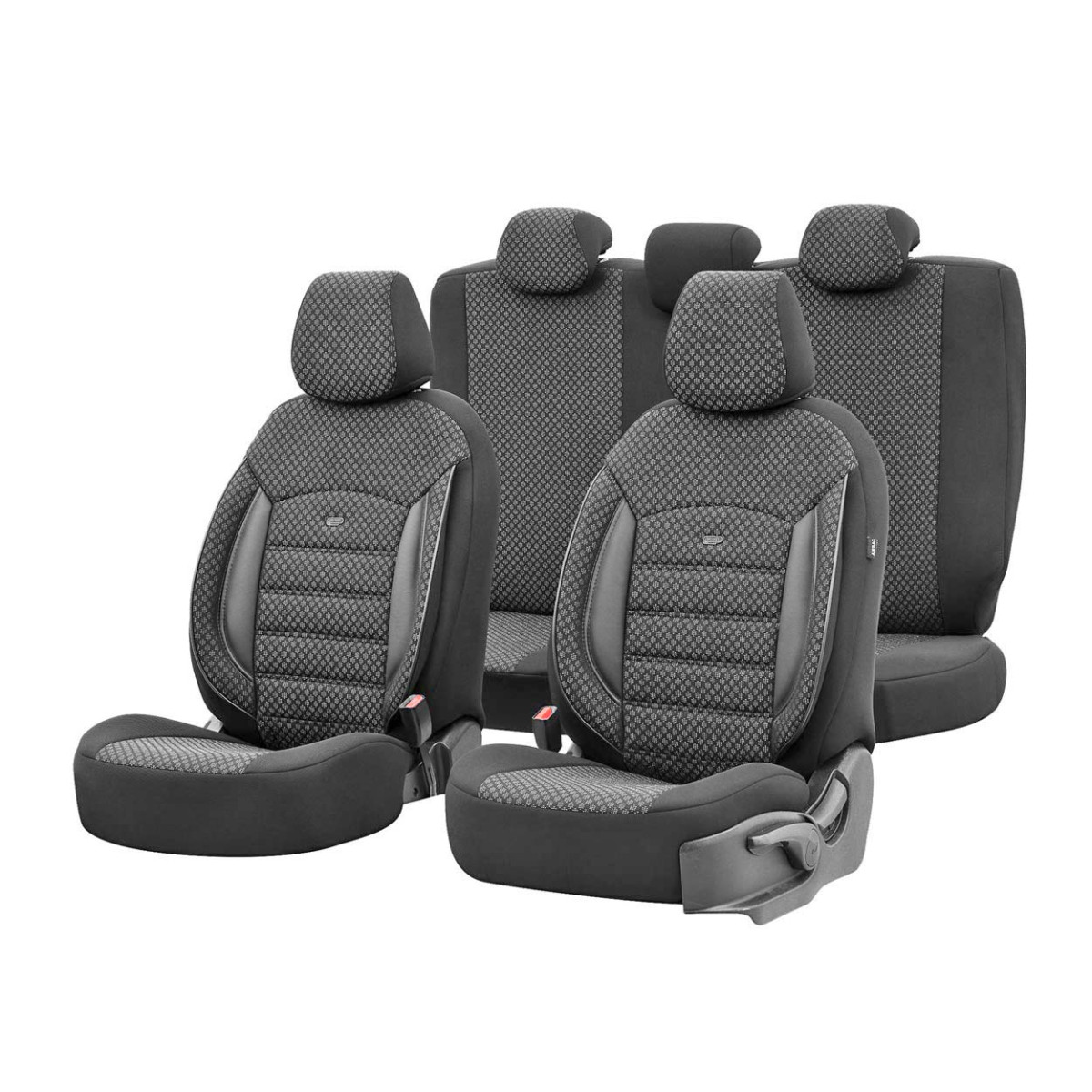 Universāli sēdekļu pārvalki OTOM, SPORT PLUS - melni/pelēki