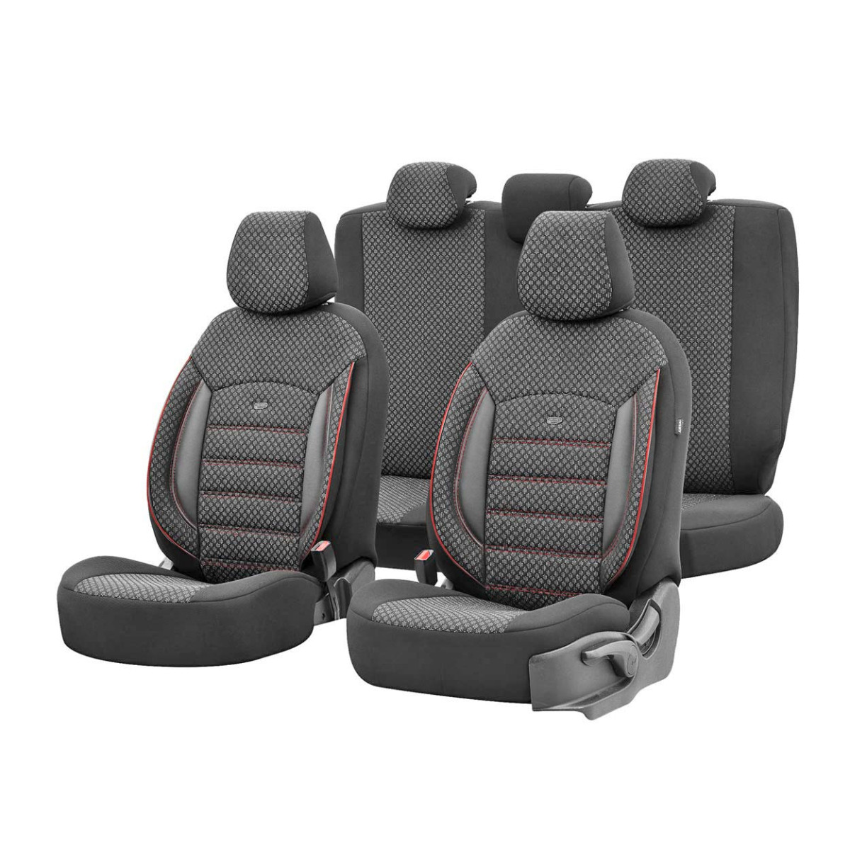 Universālie sēdekļu pārvalki OTOM, SPORT PLUS - pelēki, sarkani