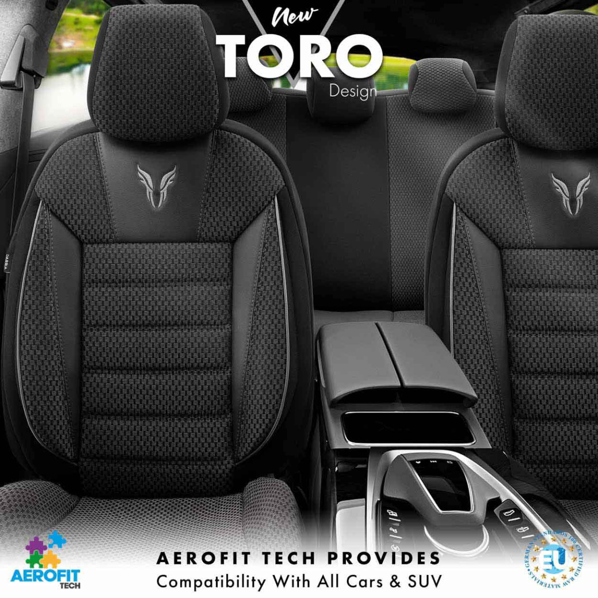 Universālie sēdekļu pārvalki OTOM, TORO - melni