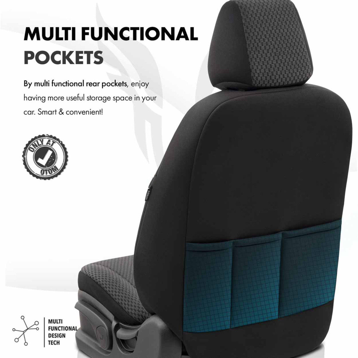 Universālie sēdekļu pārvalki OTOM, TORO - melni