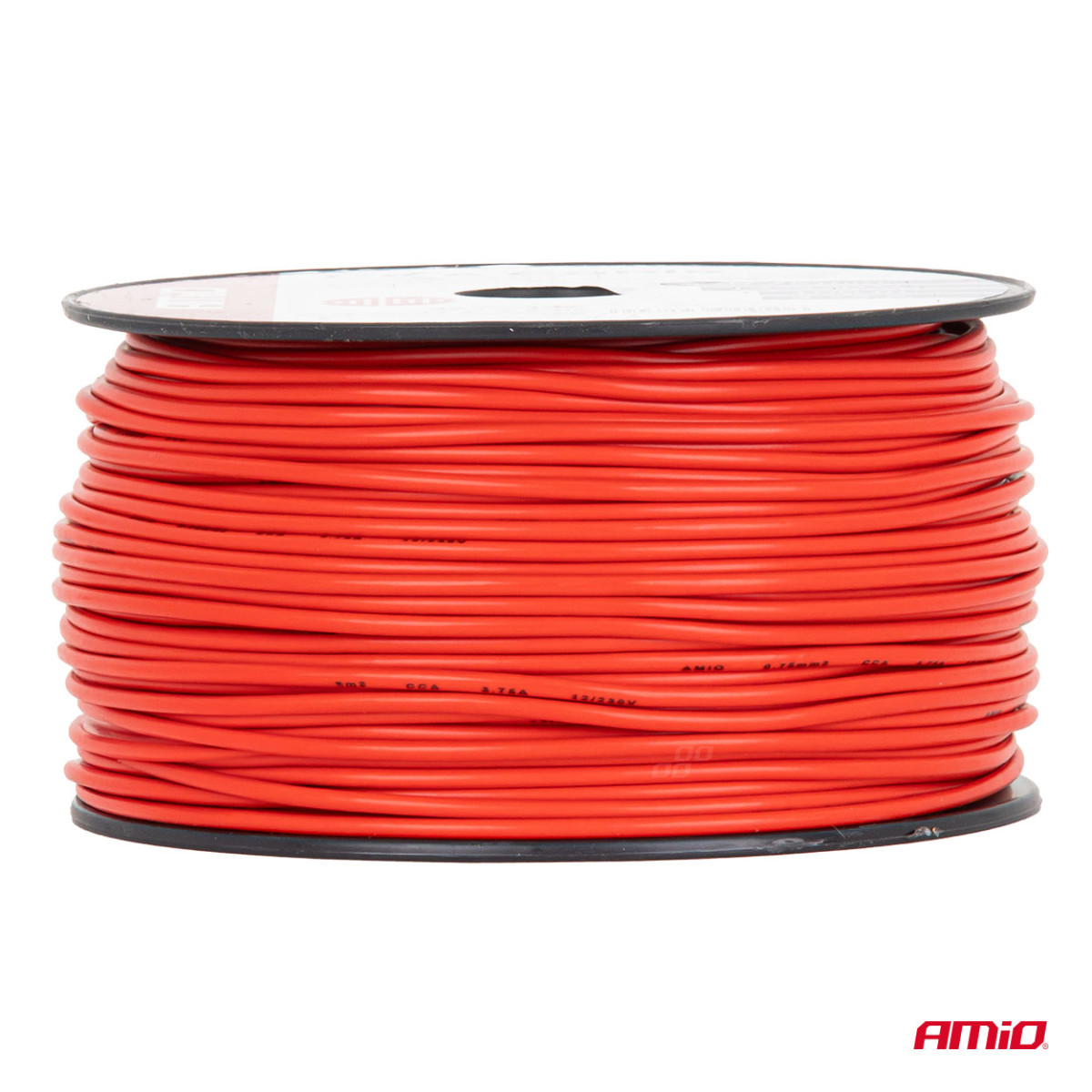 Viendzīslu CCA kabelis, sarkans, 1x0,75 mm² 100 m 3,75 A 12/230 V AMIO-04450