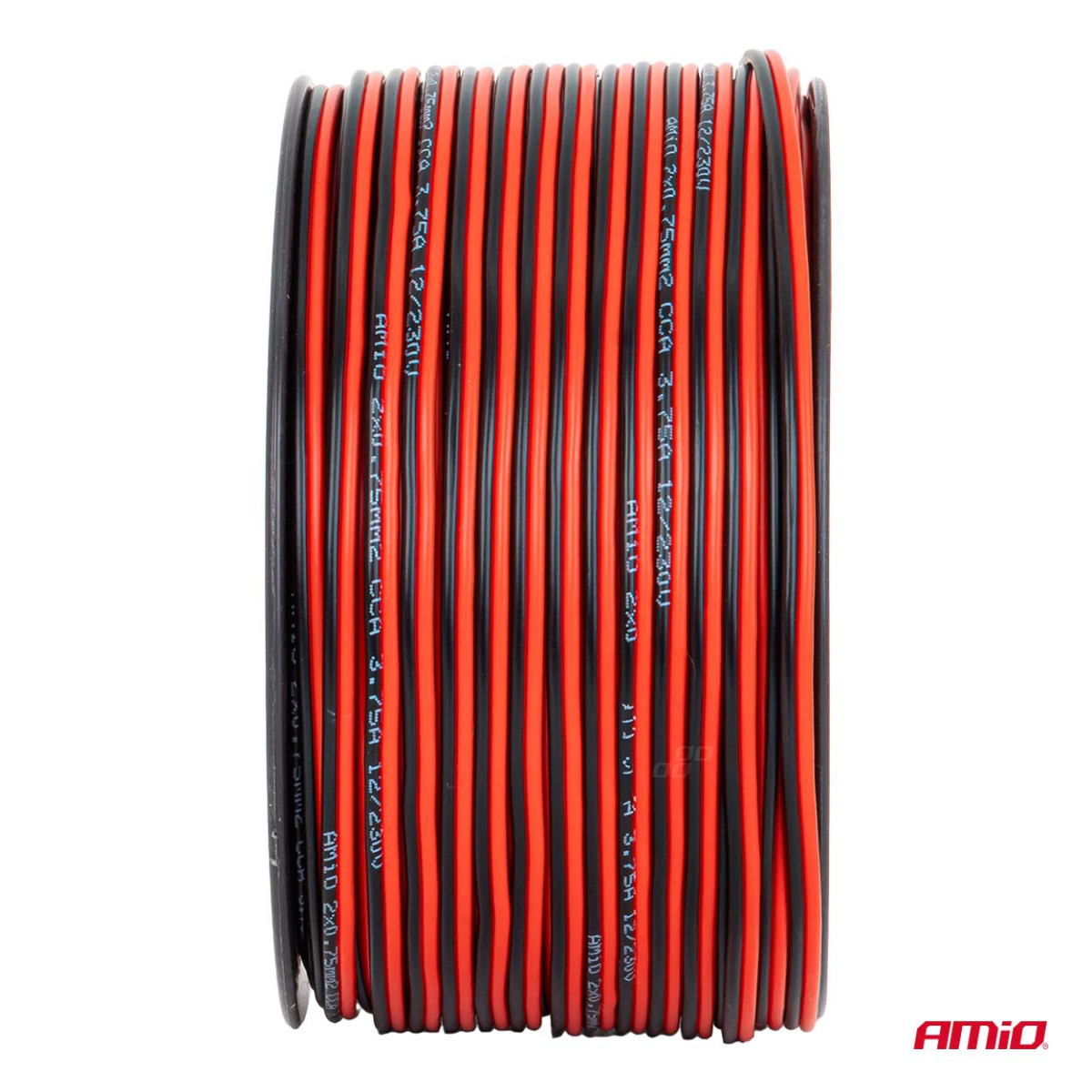 Divu vadītāju CCA skaļruņa kabelis 2×0,75 mm², 100 m, 3,75 A AMIO-04457