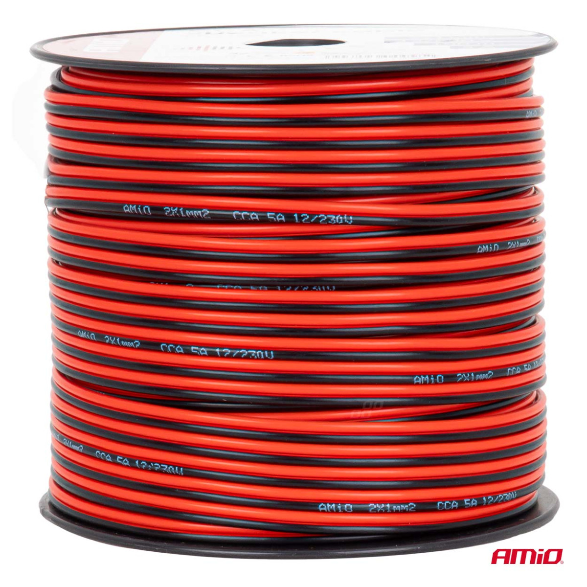 Divdzīslu CCA kabelis, 2x1mm² 100m 5A AMIO-04458