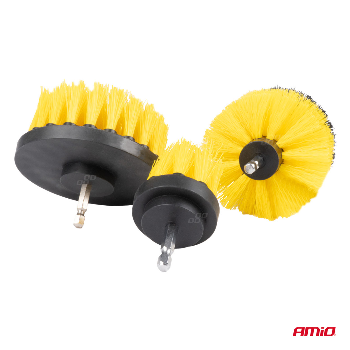 Tīrīšanas birstes urbjmašīnai/skrūvgriezim, 3 gab. AMIO-04017