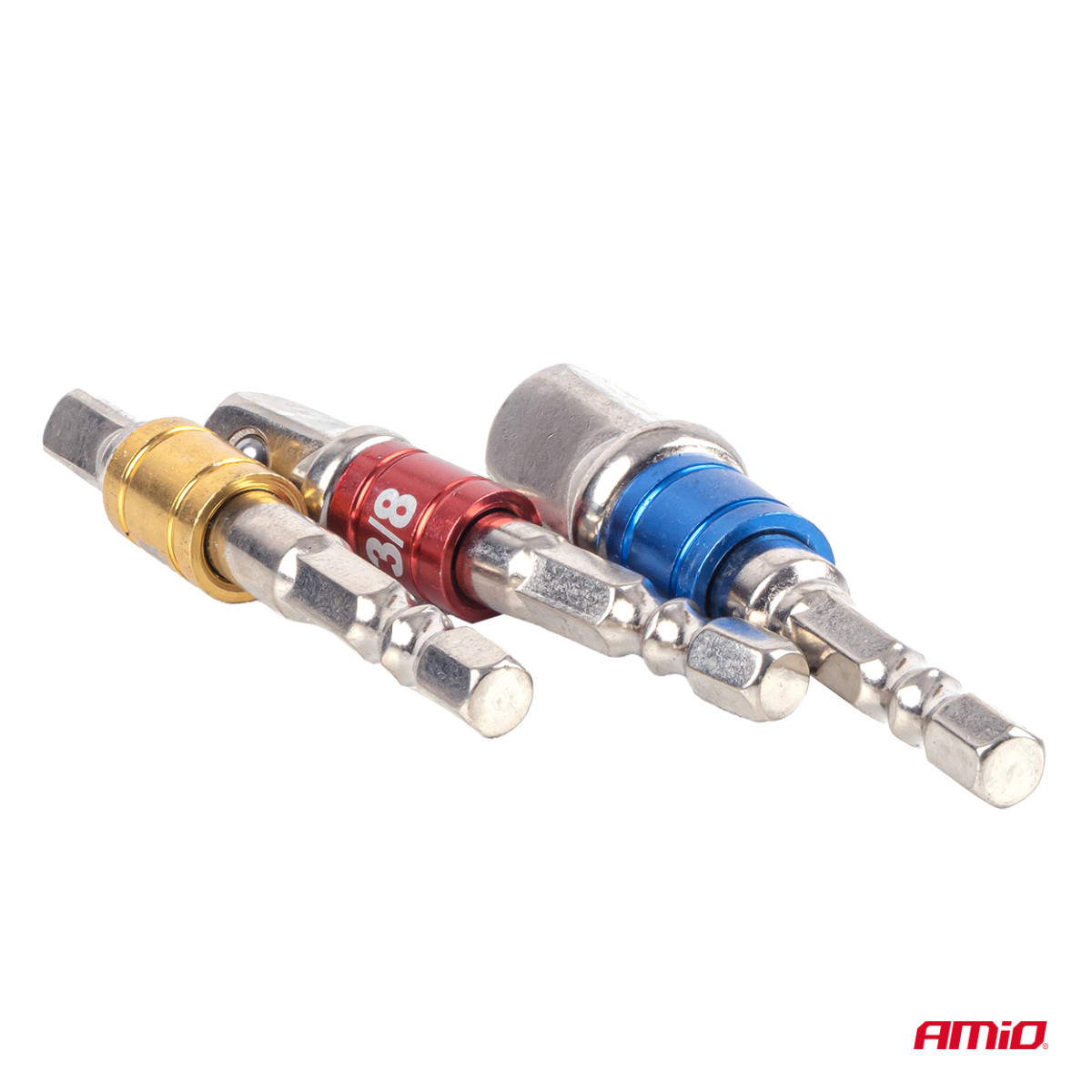 Uzgaļu adapteru komplekts skrūvgriezim, 1/4" / 3/8" / 1/2", 3 gab., AMIO-04936