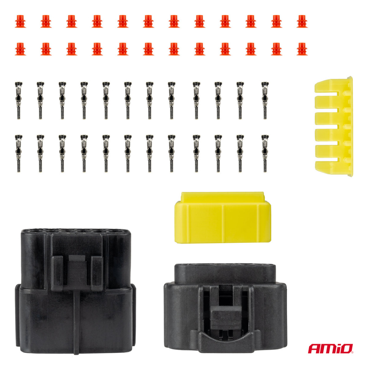 Ūdensizturīgs 12 kontaktu elektriskais savienotājs, 2,2 mm AMIO-04352