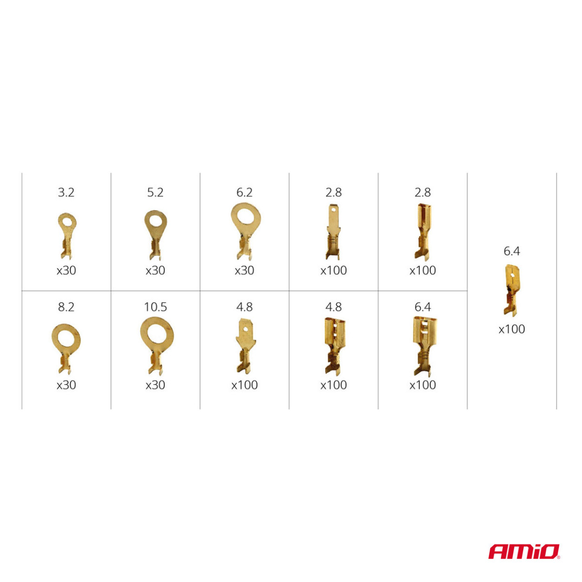 Automobiļu elektrisko savienotāju komplekts 750 gab., AMIO-03032