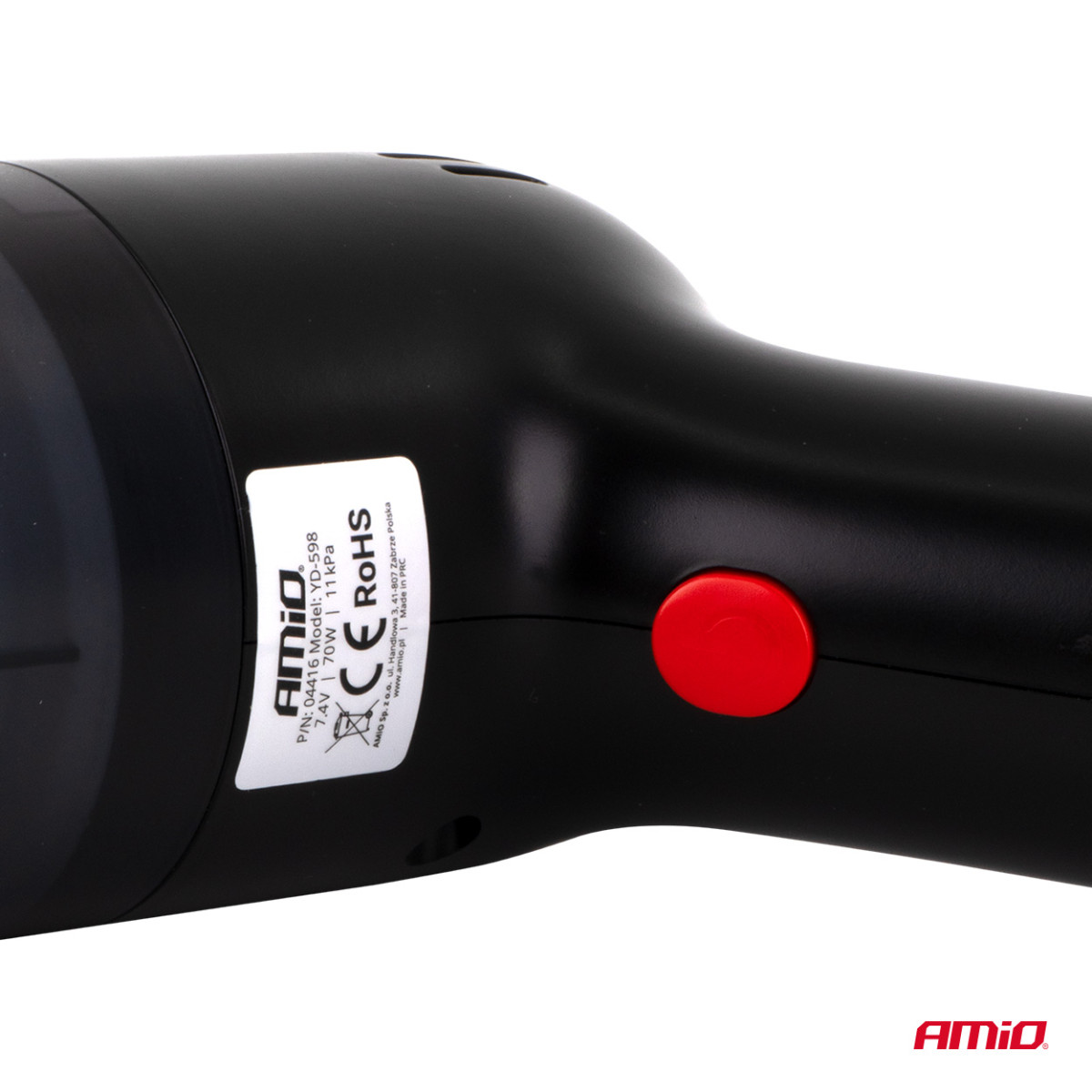 Bezvadu automašīnas putekļsūcējs 70 W, 11 kPa, USB-C, ar HEPA filtru, VC-08 AMIO-04416