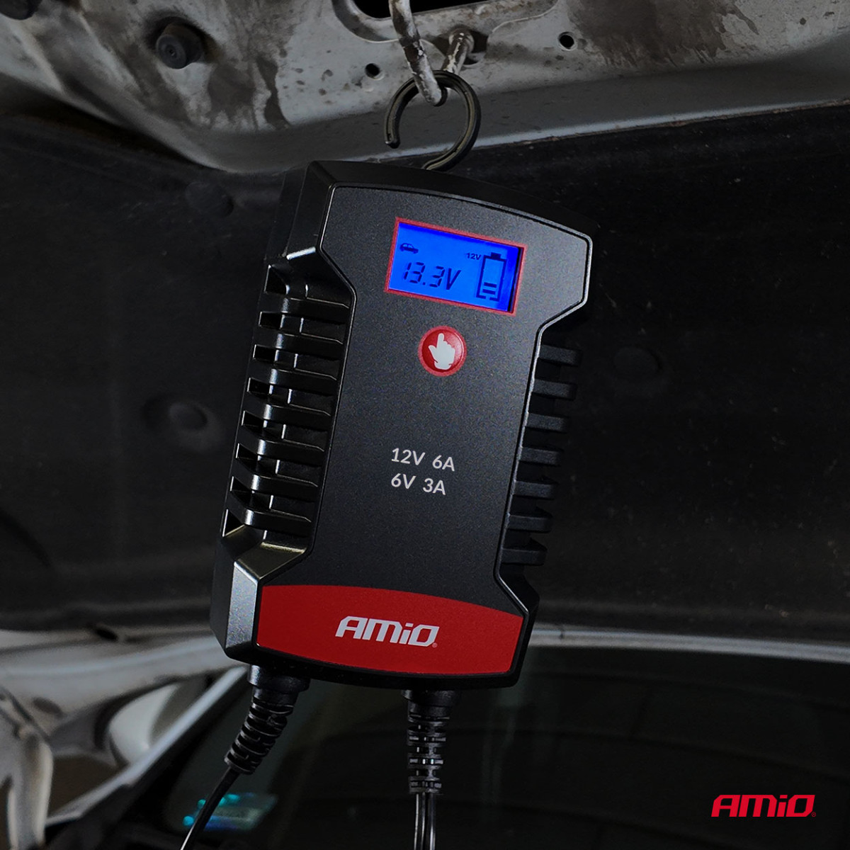 Digitālais akumulatora lādētājs AGM/GEL/LiFePO4 6A 6/12V PRO HOOK AMIO-04532