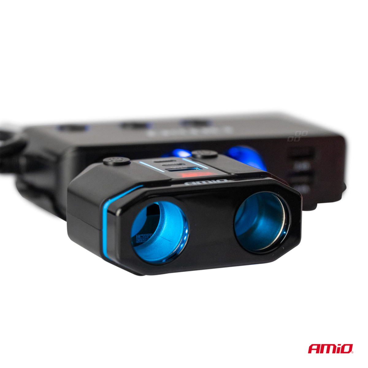 Divkārša automašīnas strāvas kontaktligzda PD30W PD20W QC3.0 12/24V, maks. 200W, AMIO-04174