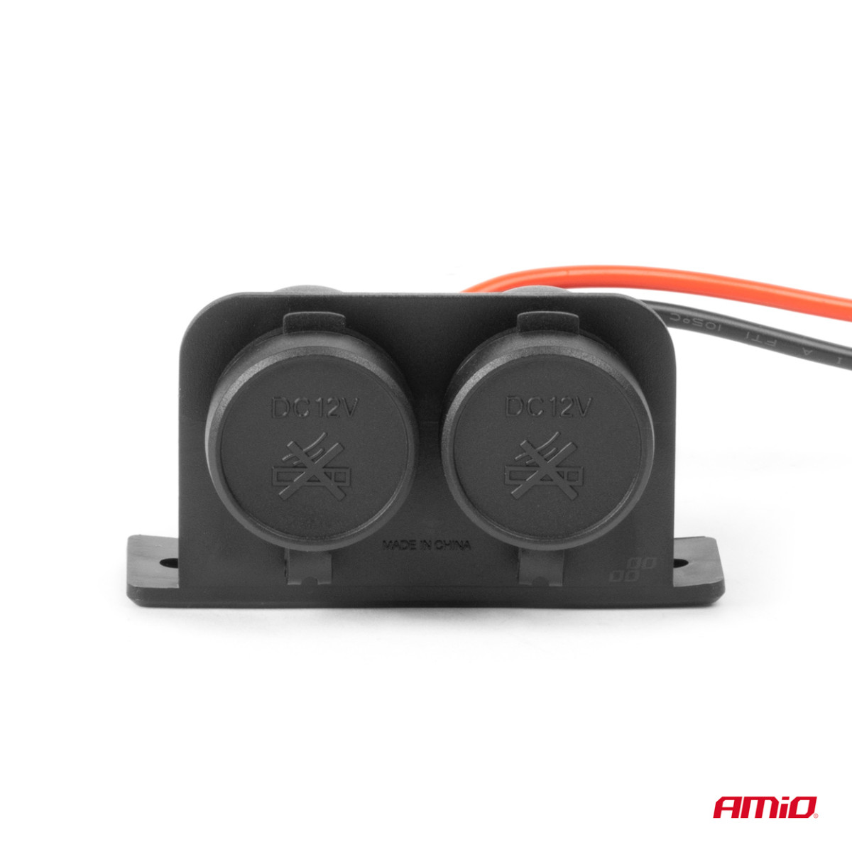 Divkārši noslēgta automašīnas strāvas kontaktligzda 12/24V AMIO-04130