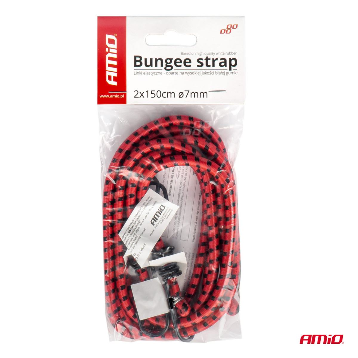 Elastīgas bagāžas siksnas 2x150 cm, Ø7 mm BSTRAP-05 AMIO-01150