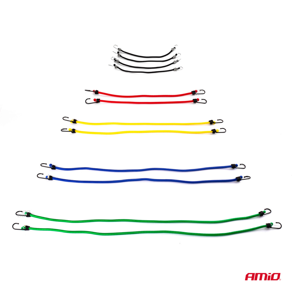 Elastīgo bagāžas siksnu komplekts, 12 gab., BSTRAP-11 AMIO-02836