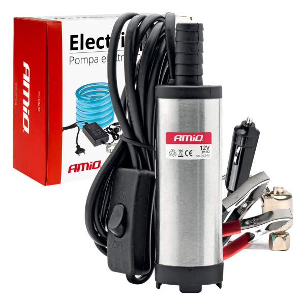 Iegremdējams elektriskais dīzeļdegvielas sūknis 38 mm 12V/230V ar šļūteni AMIO-03243