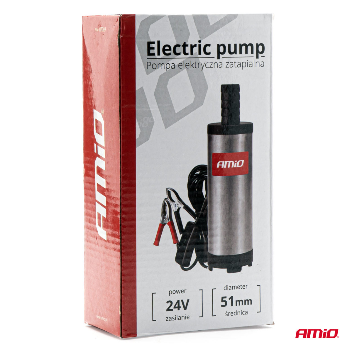 Elektriskais iegremdējamais dīzeļsūknis 24V, diametrs 51 mm AMIO-02069