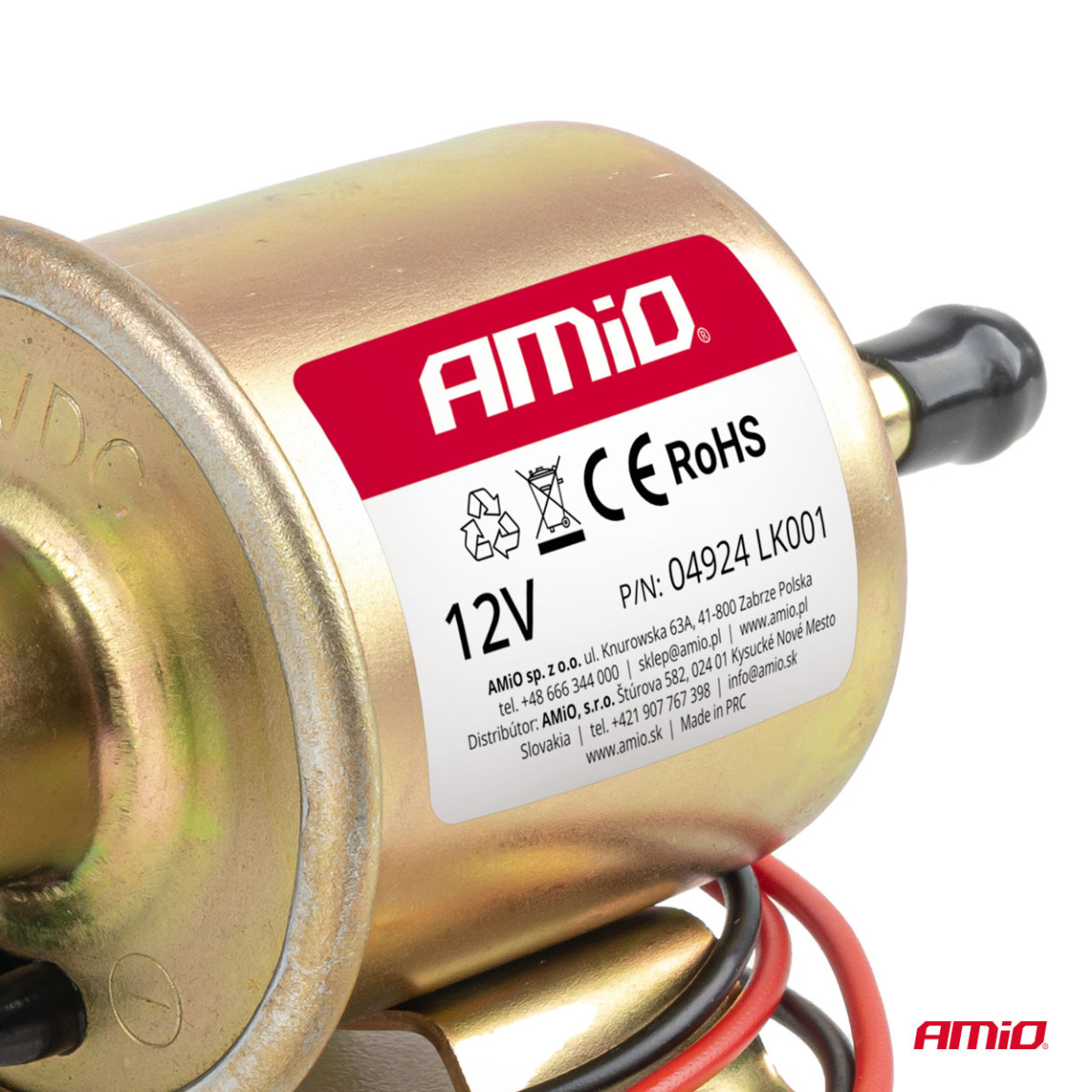 Elektriskais degvielas sūknis, 8 mm, 12 V AMIO-04924