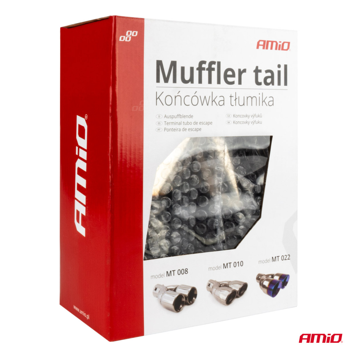 Izpūtēja uzgalis, nerūsējošā tērauda, oglekļa šķiedras, dubults, labais, AMiO‑04070