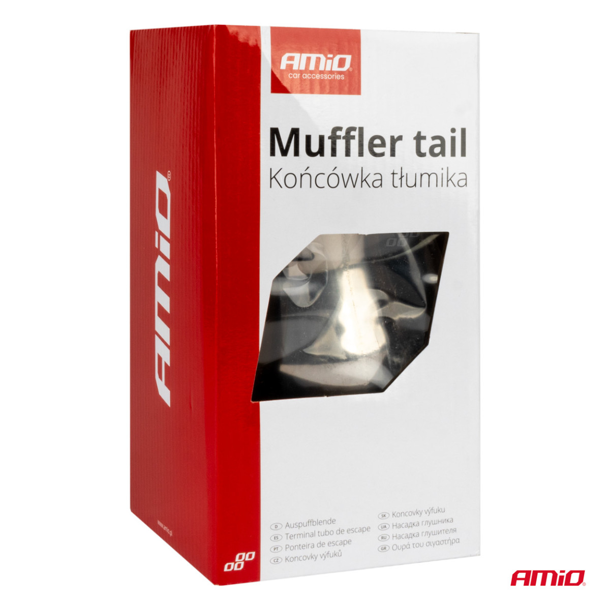 Izpūtēja uzgalis, nerūsējošā tērauda, hromēts AMiO-04060