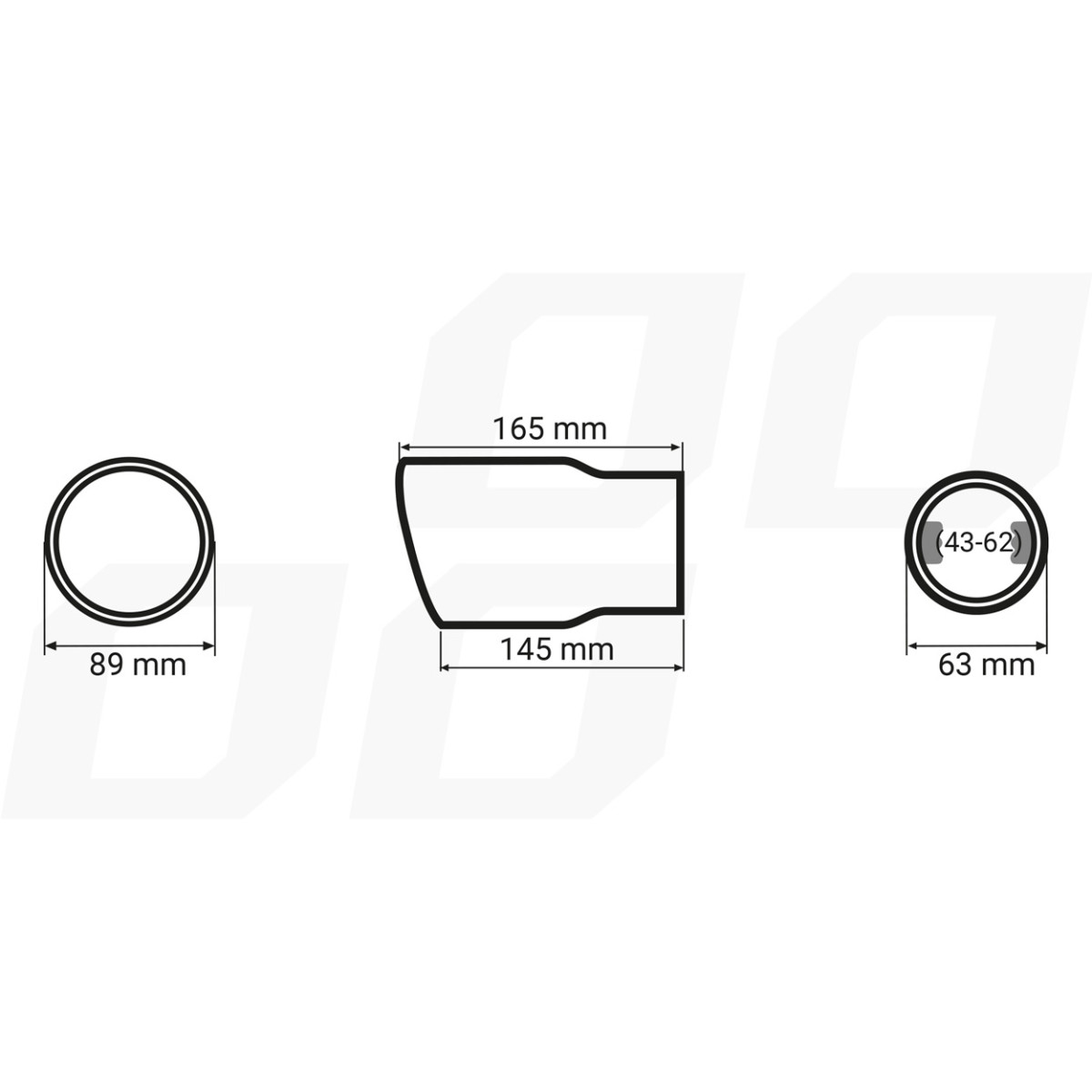 Izpūtēja uzgalis, nerūsējošā tērauda, hromēts AMiO-04060
