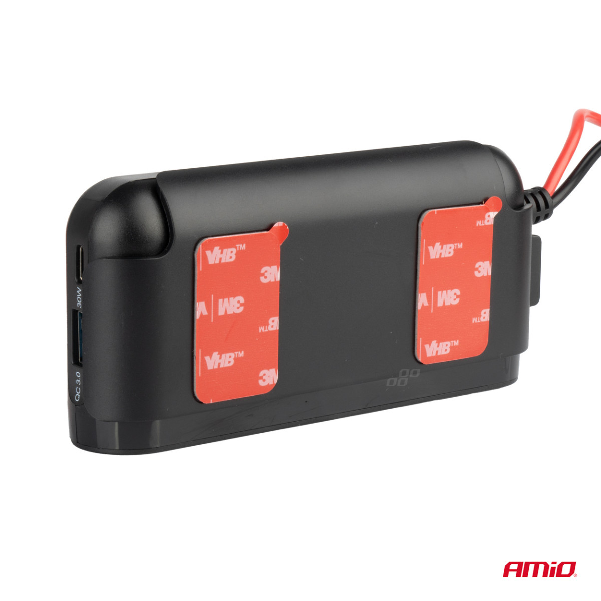 Pagarinātāja kontaktligzda ar voltmetru, USB un USB-C 12-24 V, AMIO-03782