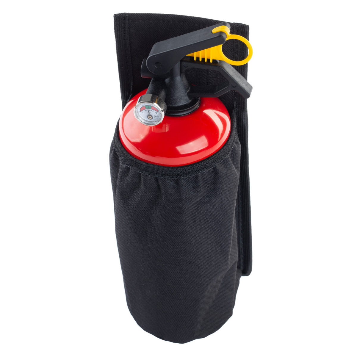 Ugunsdzēšamā aparāta turētājs ar līmlenti, melns AMIO-02867