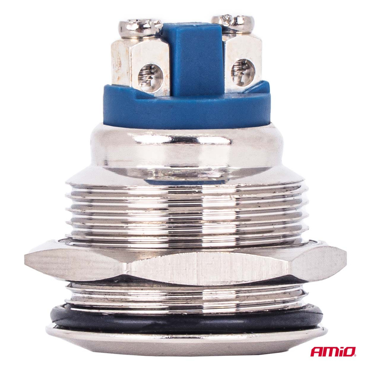 Plakana apaļa īsslēguma poga, 19 mm, 5 A, 12/230 V AMIO-04436