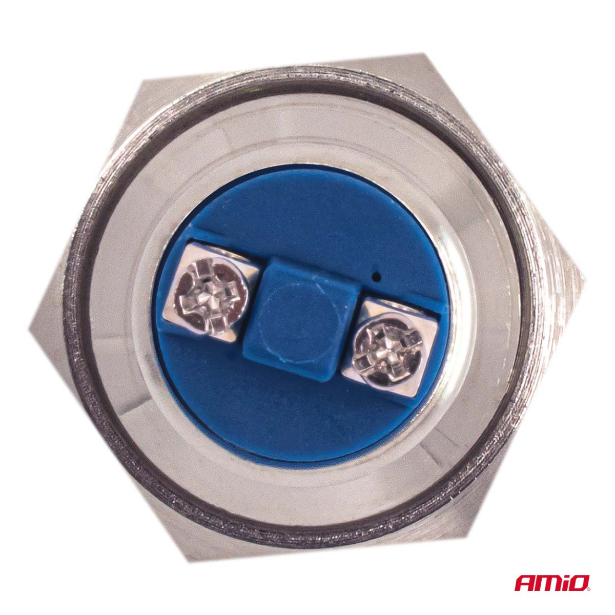 Plakana apaļa īsslēguma poga, 19 mm, 5 A, 12/230 V AMIO-04436