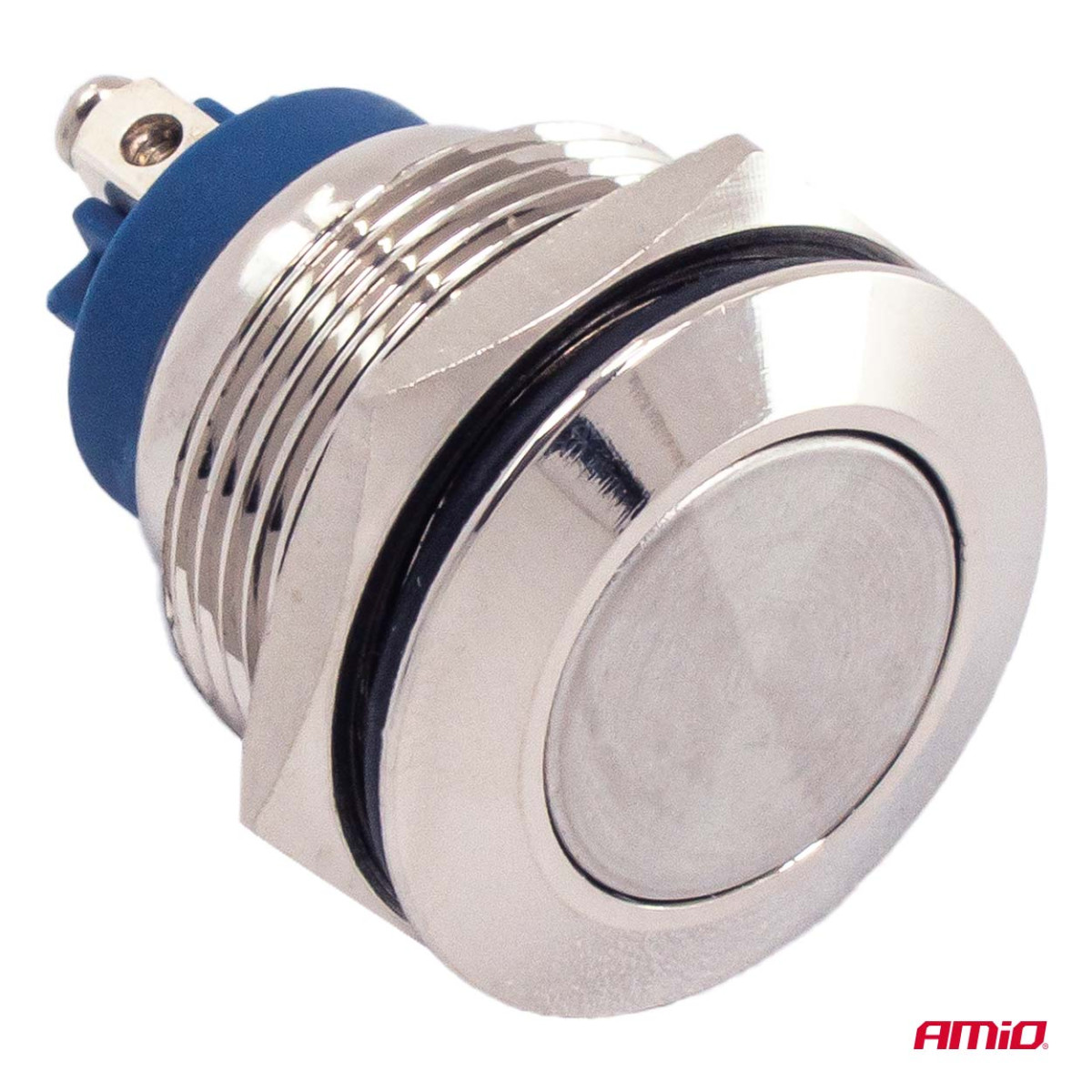 Plakana apaļa īsslēguma poga, 19 mm, 5 A, 12/230 V AMIO-04436