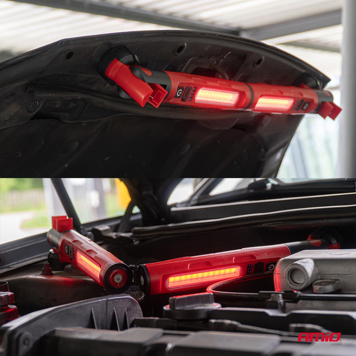 Salokāma LED darba lampa ar magnētu, 4000 mAh, AMIO-05025
