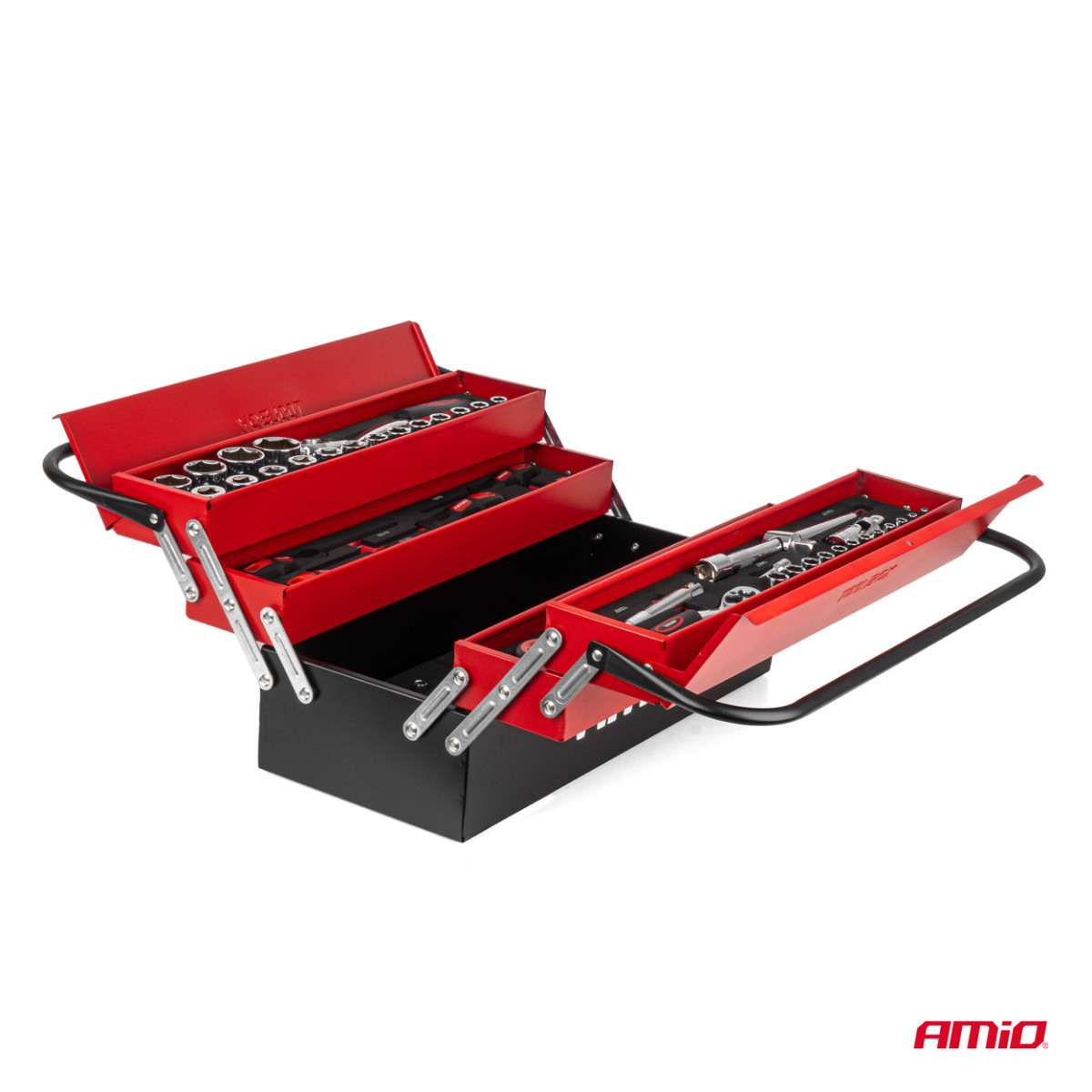 Salokāma instrumentu kaste ar CrV instrumentiem, 86 gab., 460x200x200 mm, AMIO-04984