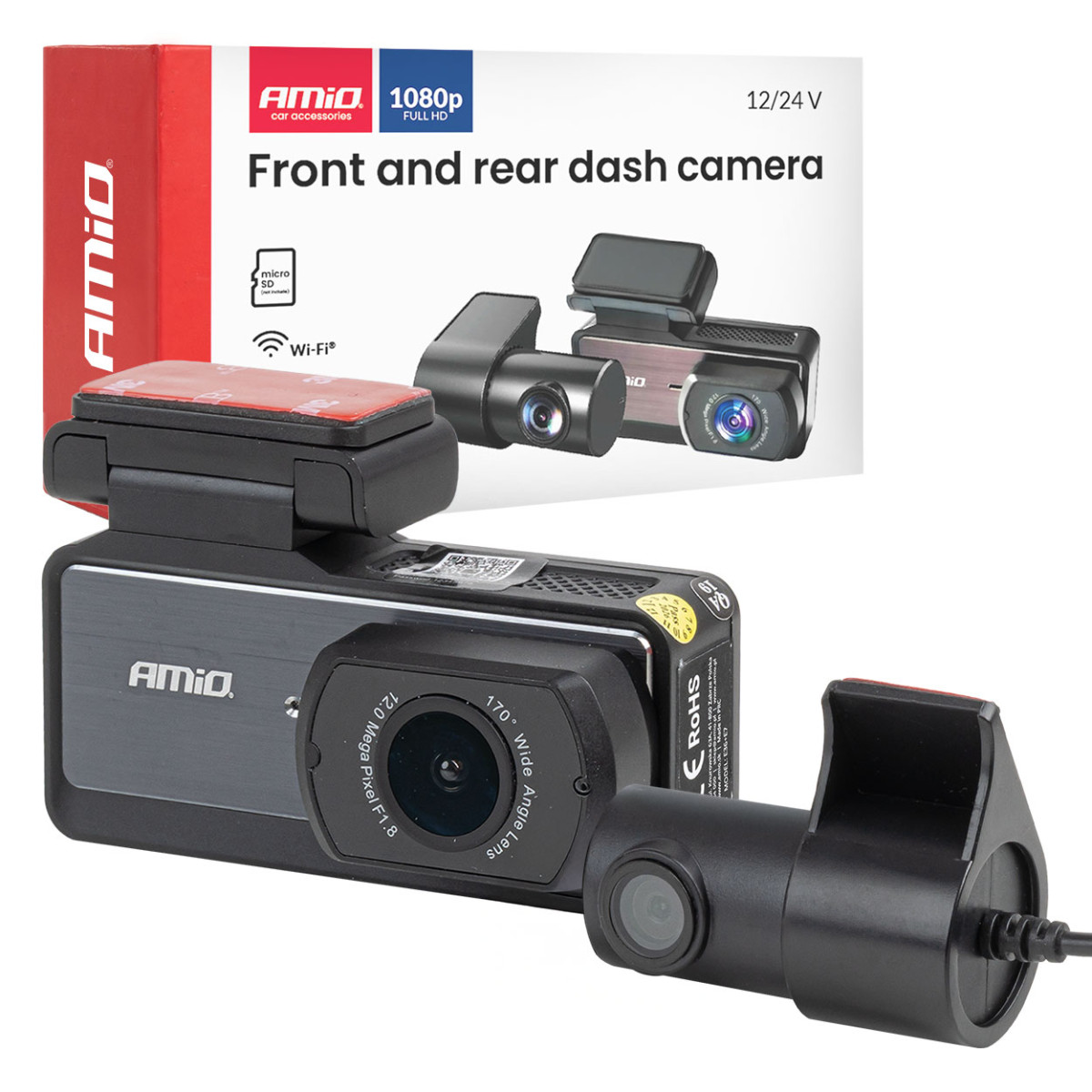 Automašīnas DVR 1K WLAN Wi-Fi Full HD 256 GB AMIO-04799