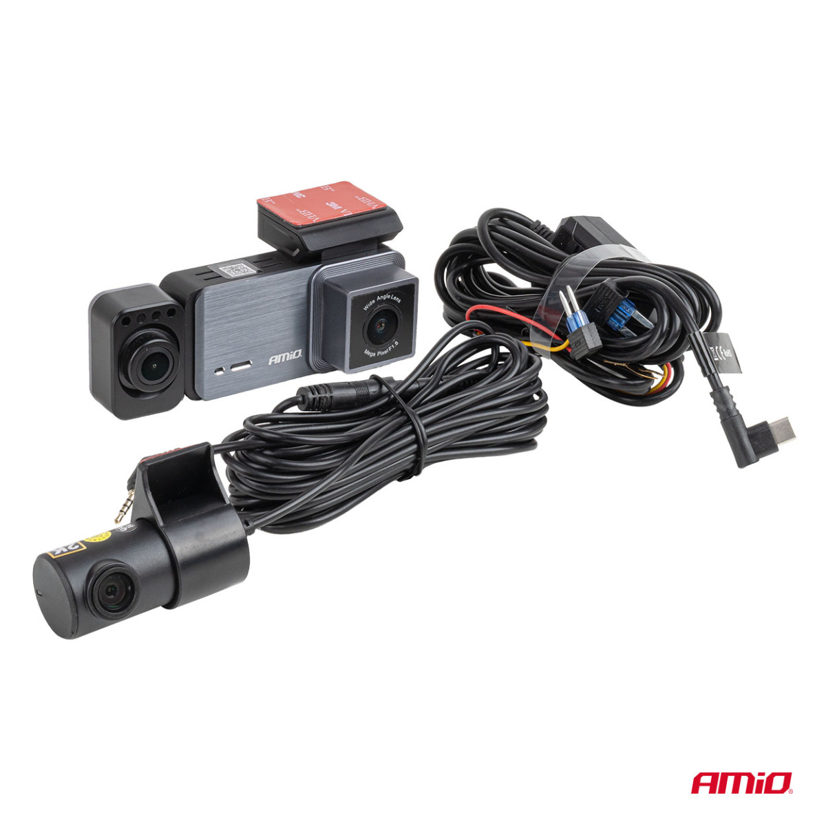 Automašīnas videoreģistrators 4K + 1K + 2K WLAN Wi-Fi UHD 512 GB AMIO-04802.