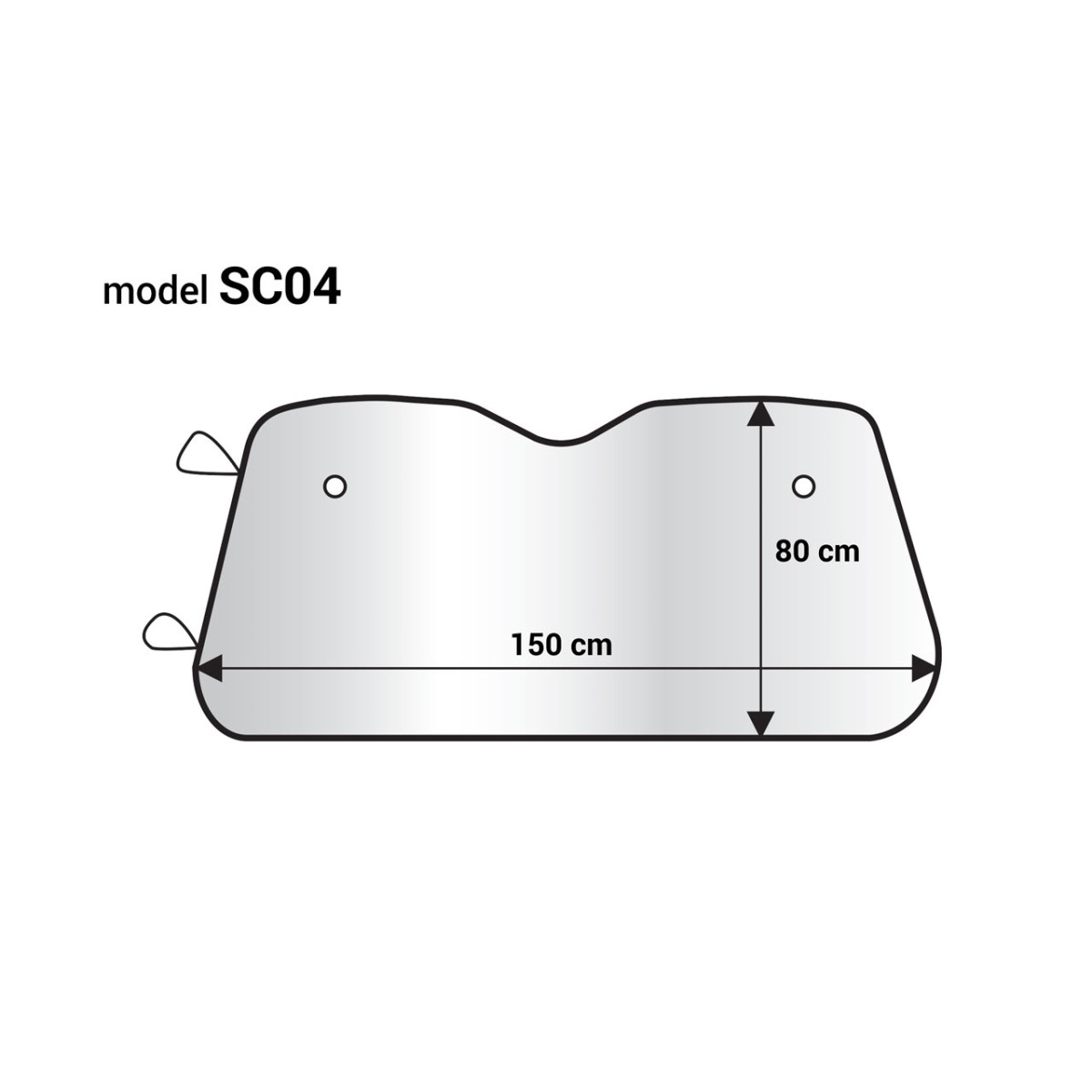 Vējstikla aizsargs 150x80 cm, sudrabs, EPE putas AMIO-01534