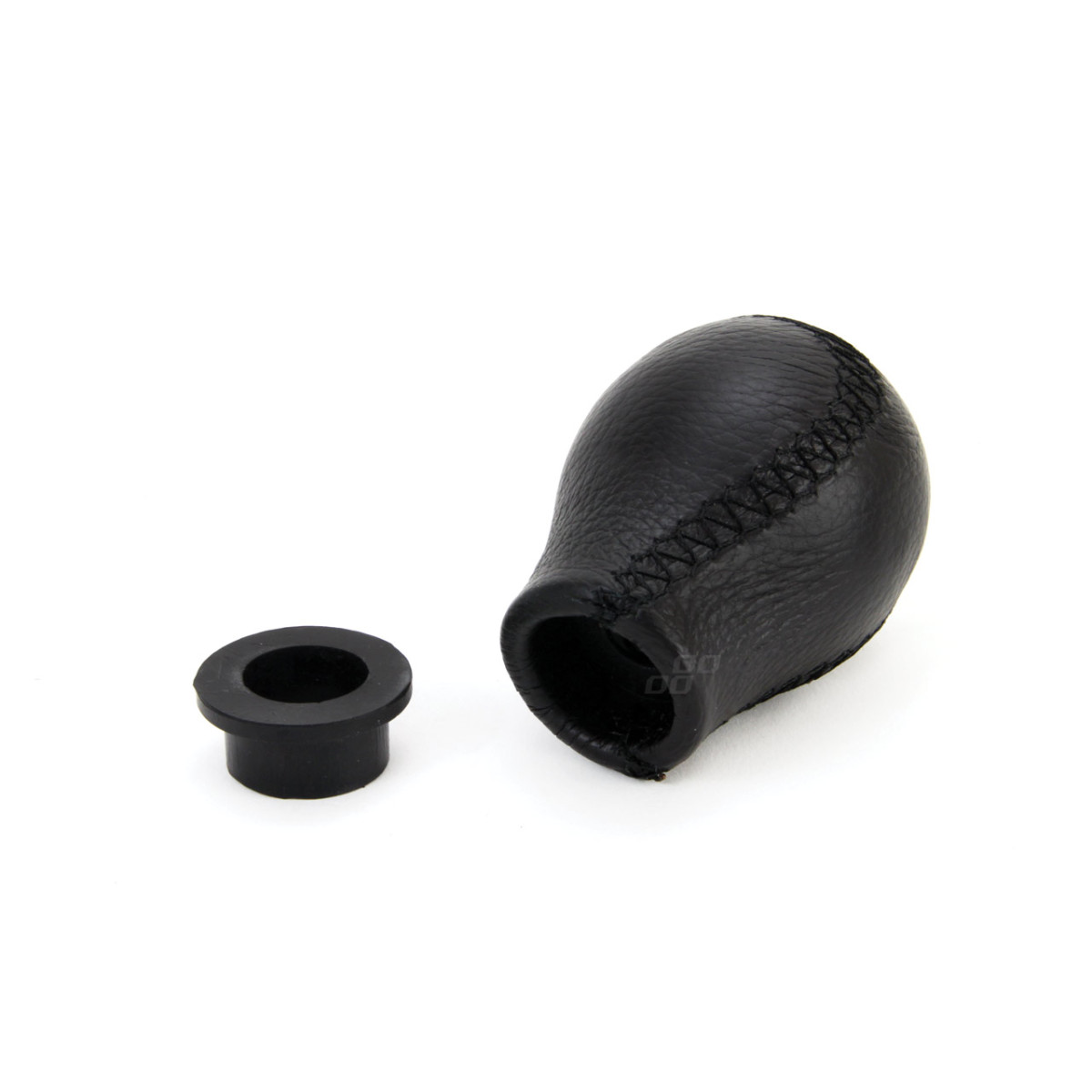 Ātrumkārbas sviras kloķis, āda, melna vītne