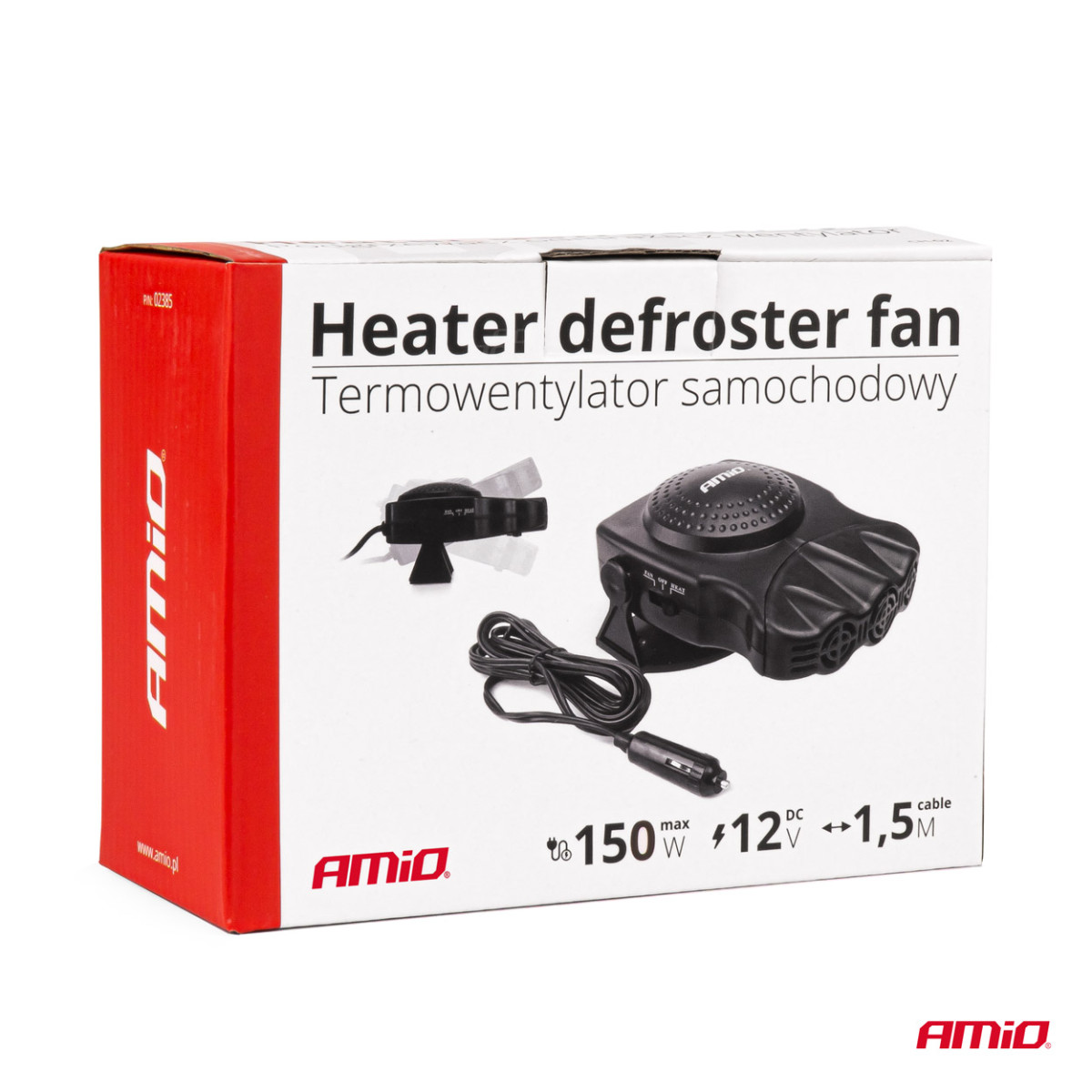 Automašīnas sildītājs ar ventilatoru -12V 150W AMIO-02385