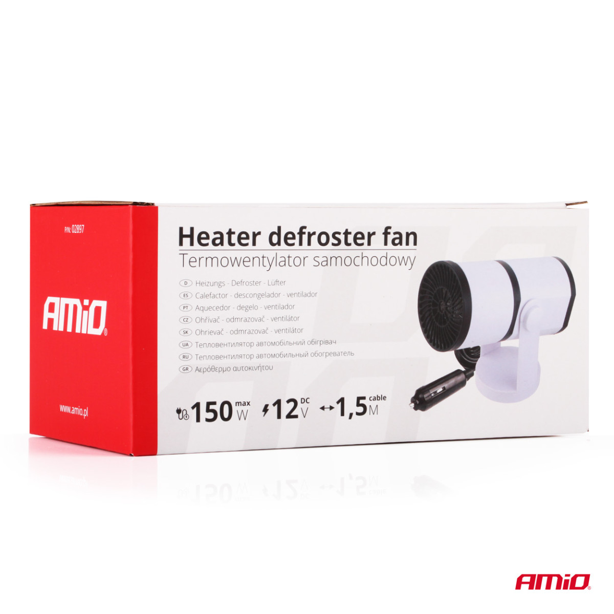 Automašīnas sildītājs ar ventilatoru 12V 150W AMiO-02897