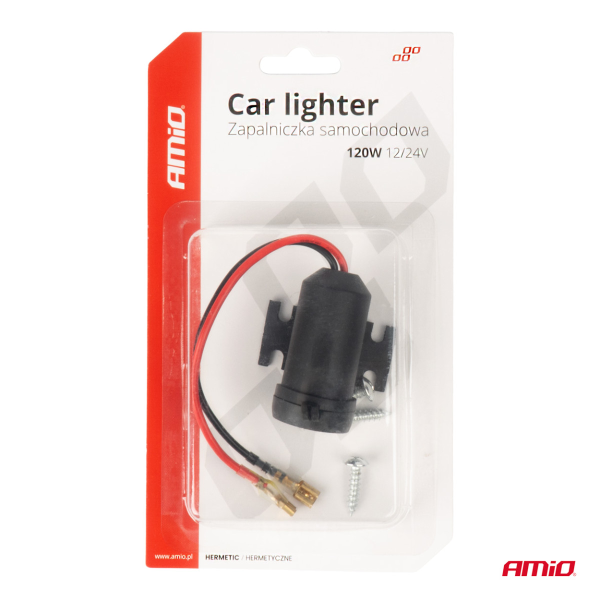 Hermētiska automašīnas kontaktligzda 12/24V AMIO-04129