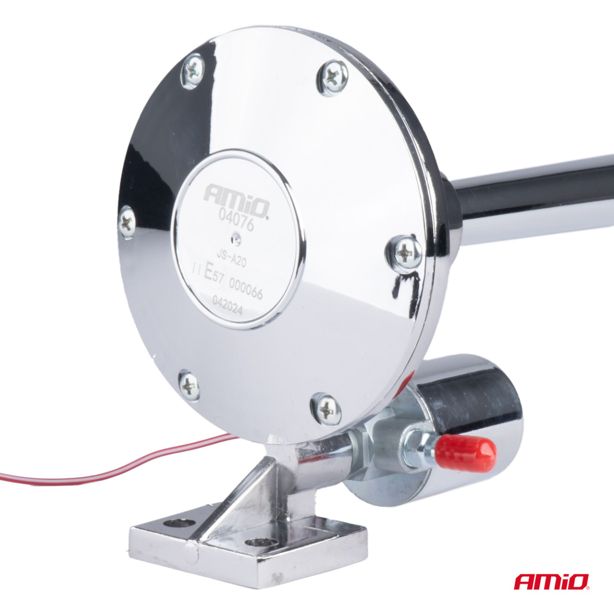 Signāltaure – hromēta, 640 mm, 150 dB, 12/24V, AMIO-04076