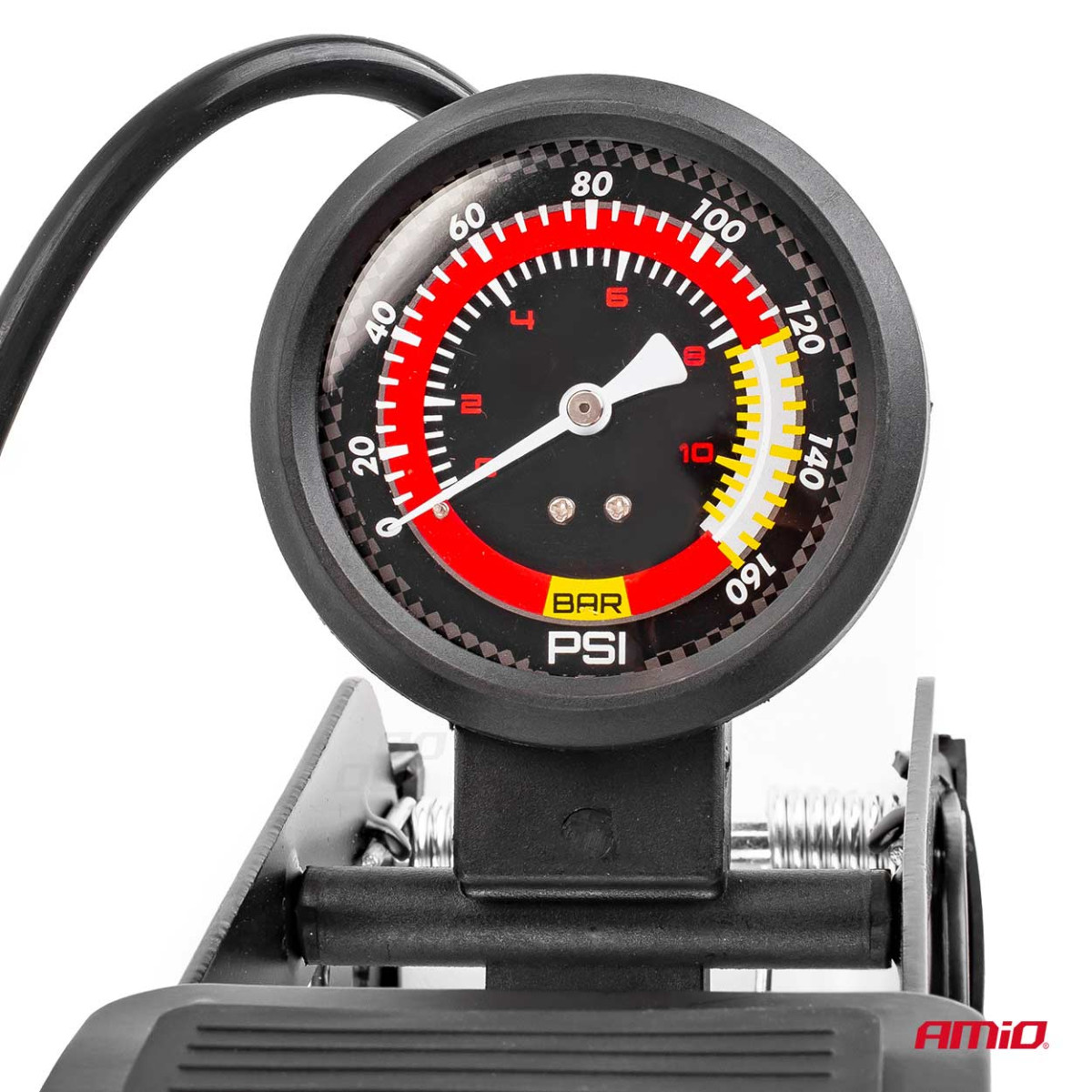 Augstas kvalitātes viena virzuļa kājas sūknis Ø55 mm ar manometru un adapteriem PU06