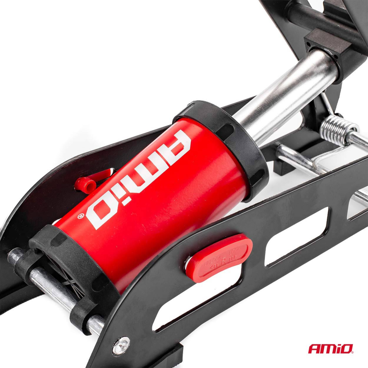 Augstas kvalitātes viena virzuļa kājas sūknis Ø55 mm ar manometru un adapteriem PU06