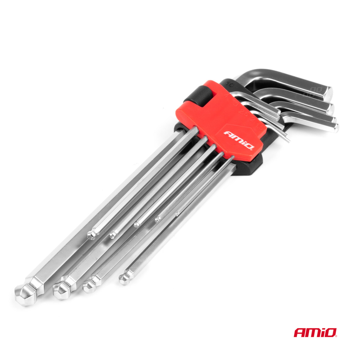 Garās sešstūra (Allen) atslēgas ar lodīti, 9 gab., CR-V AMIO-04303