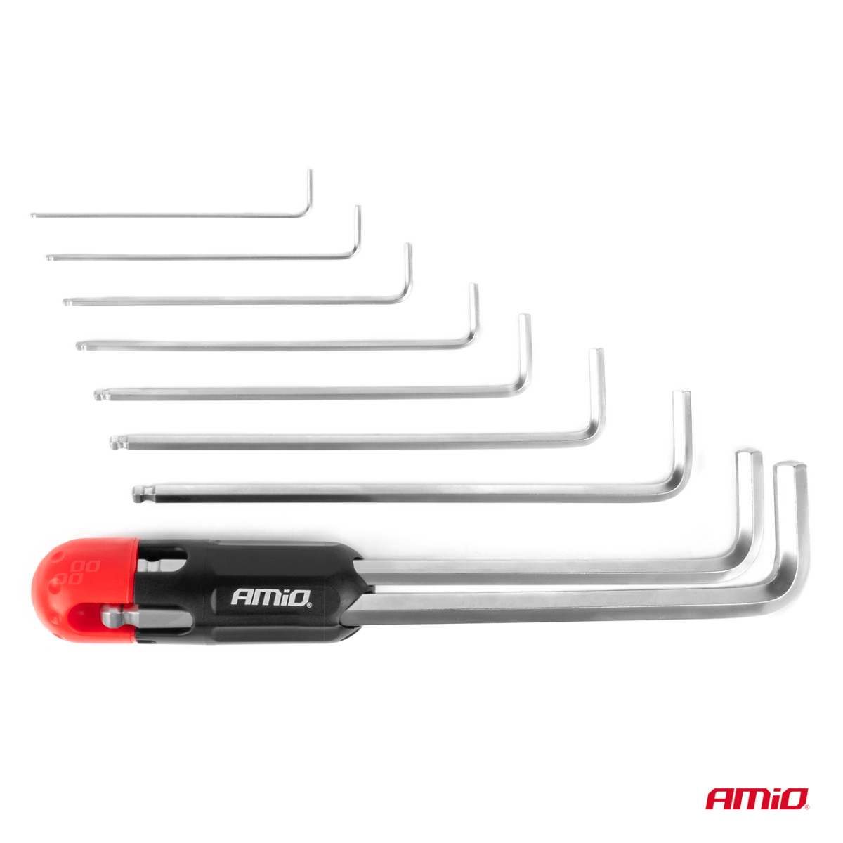 Garās sešstūra (Allen) atslēgas ar lodīti, 9 gab., CR-V AMIO-04303