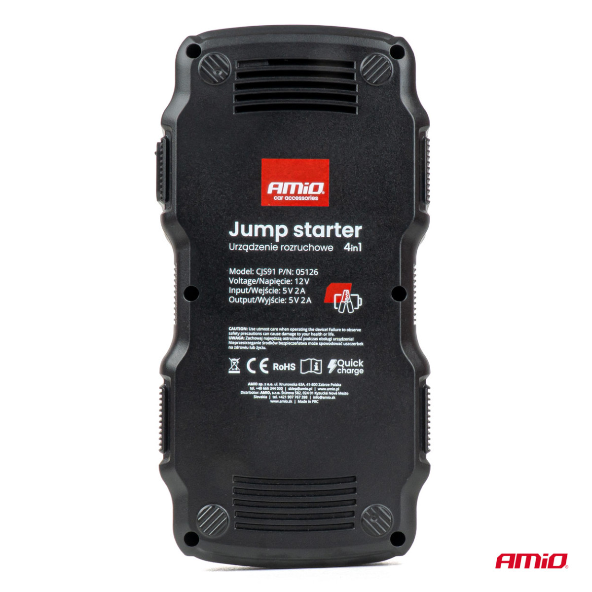 Starteris 4 vienā ar kompresoru / ārējais akumulators 12V 17Ah 900A, AMIO-05126