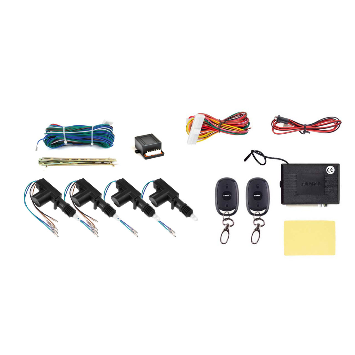 Universāla bezvadu centrālā durvju atslēga KE14 ar 2 Master + 2 Slave motoriem un tālvadības pultīm AMIO-01683