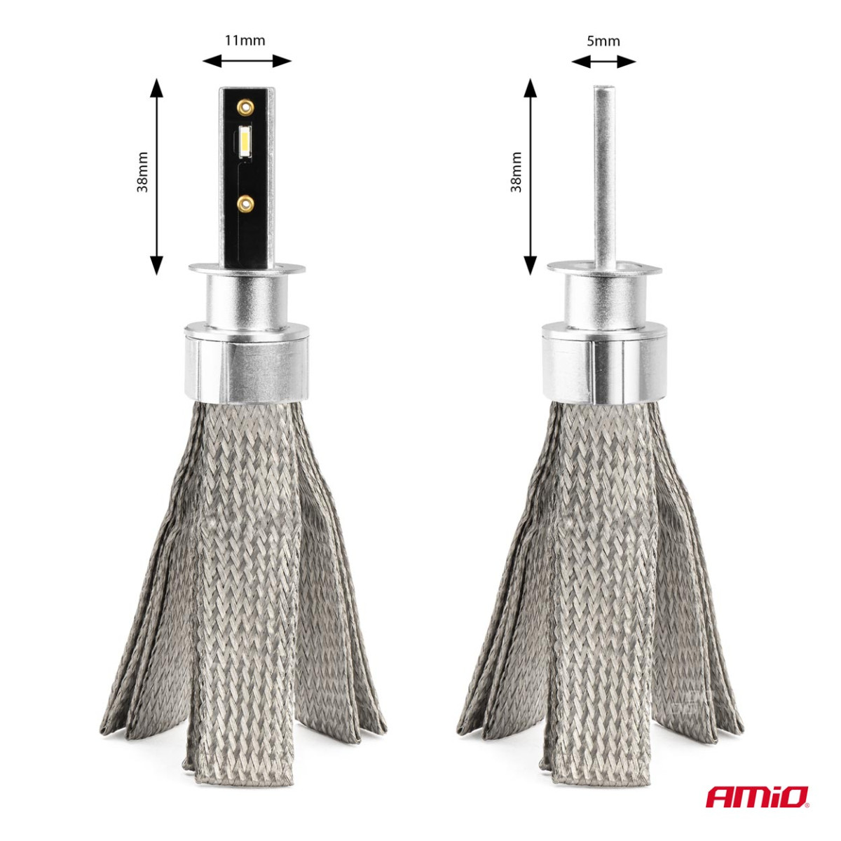 LED priekšējo lukturu spuldzes FLEX+ sērija H1 canbus 6000K 12-24V AMIO-03655