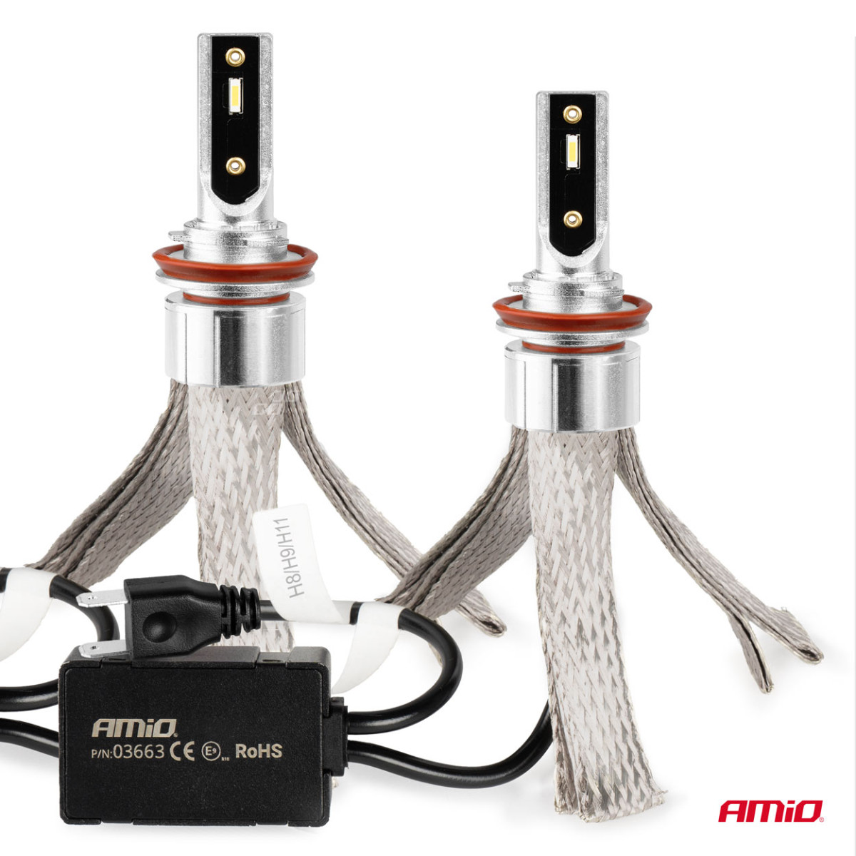 LED priekšējo lukturu spuldzes FLEX+ sērija H8 H9 H11 H16 Canbus 6000K 12-24V AMIO-03663