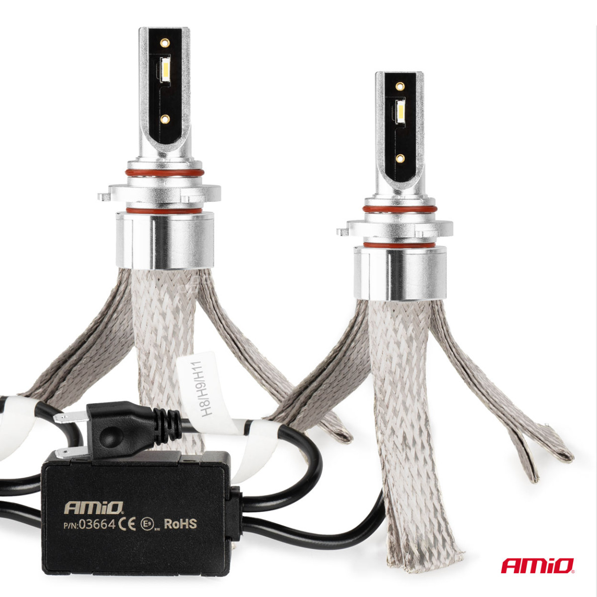 LED priekšējo lukturu spuldzes FLEX+ sērija HB3 9005/HIR1 9011/H10 canbus 6000K 12-24V AMIO-03664