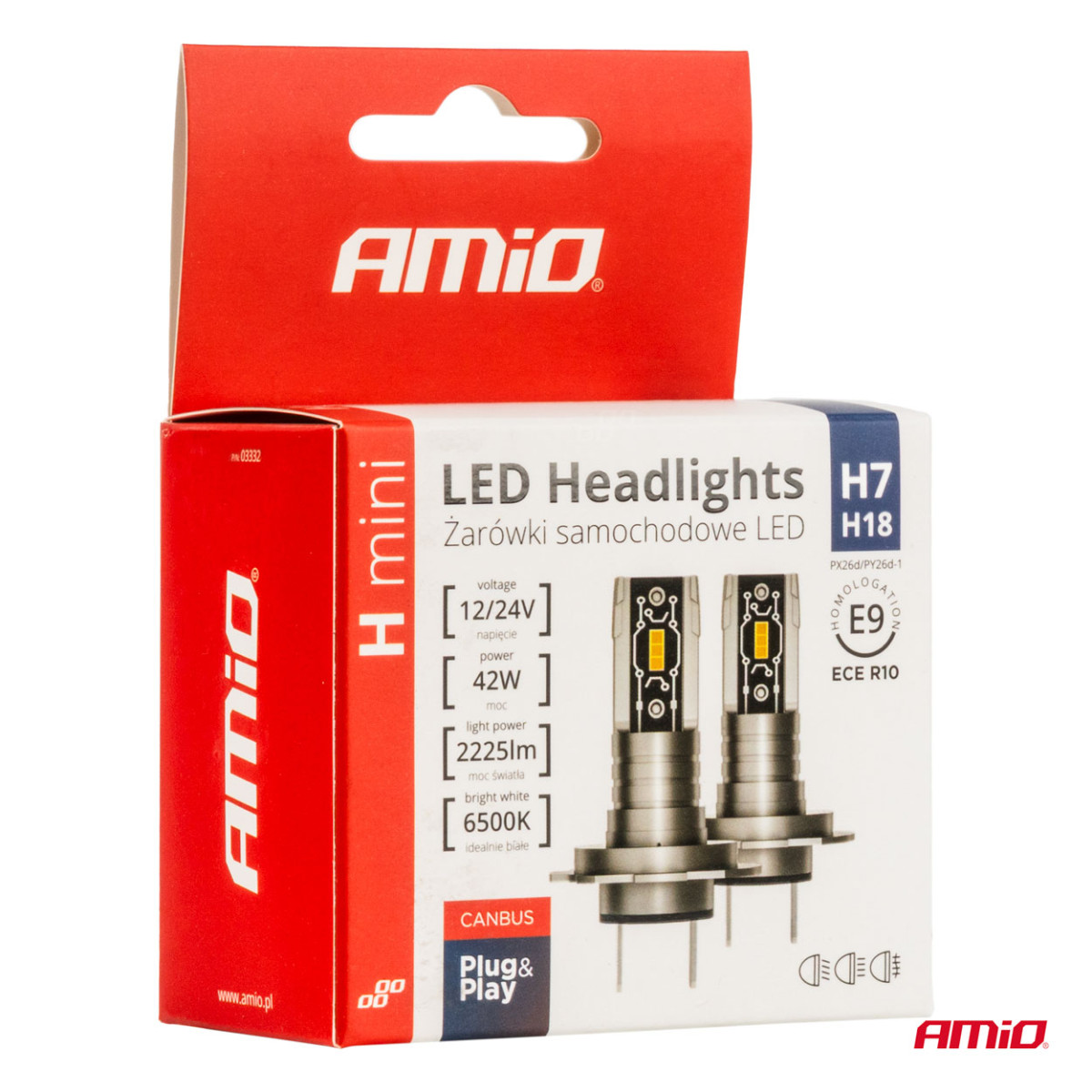 LED priekšējo lukturu spuldzes H-mini sērija H7/H18 AMiO-03332